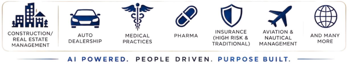 Industries served by PAID: Construction and Real Estate Management, Auto Dealership, Medical Practices, Pharma, Insurance (high risk and traditional), Aviation and Nautical Management, and many more. AI Powered. People Driven. Purpose Built.